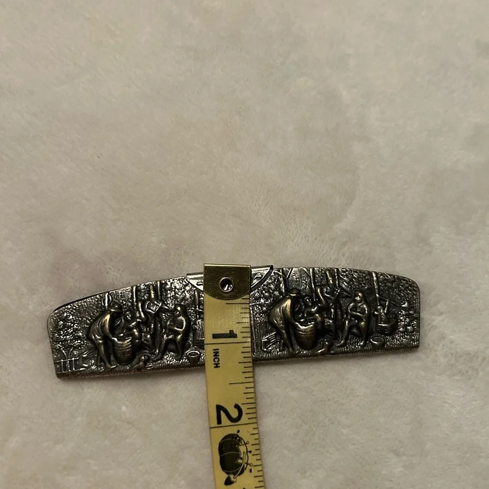Antique Silver Decorative Comb and Case